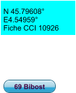 N 45.79608°  E4.54959° Fiche CCI 10926 69 Bibost