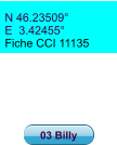 N 46.23509° E  3.42455° Fiche CCI 11135 03 Billy