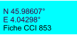 N 45.98607° E 4.04298° Fiche CCI 853