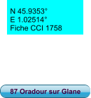 N 45.9353° E 1.02514°  Fiche CCI 1758 87 Oradour sur Glane